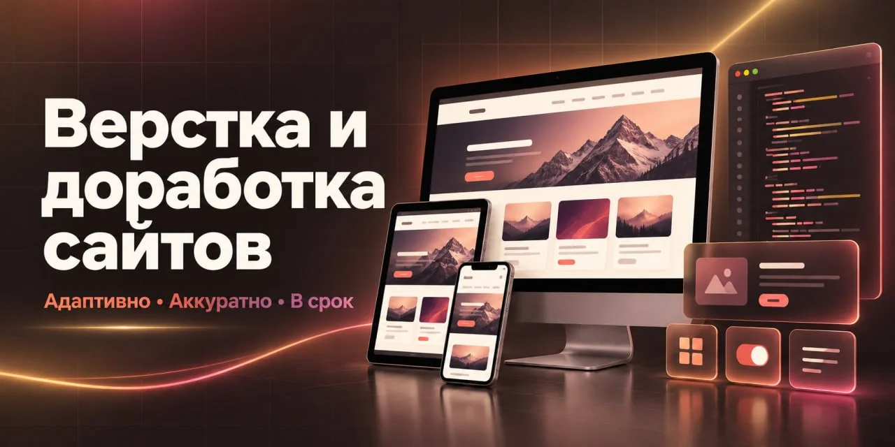 Верстка новых блоков и доработка сайта